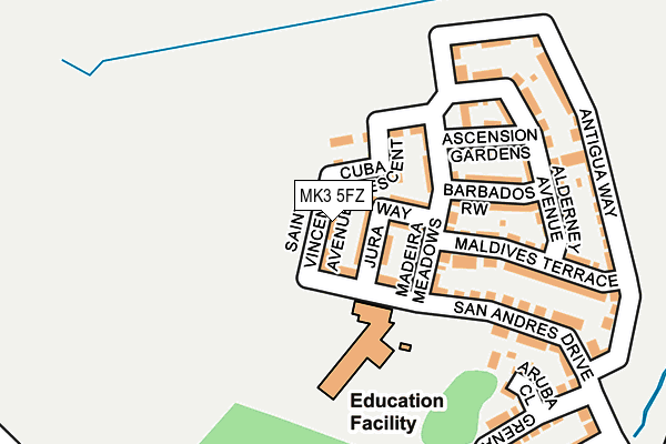 MK3 5FZ map - OS OpenMap – Local (Ordnance Survey)