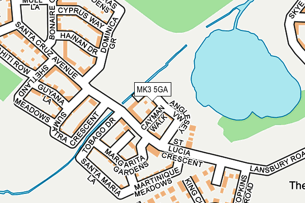 MK3 5GA map - OS OpenMap – Local (Ordnance Survey)