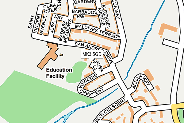 MK3 5GD map - OS OpenMap – Local (Ordnance Survey)