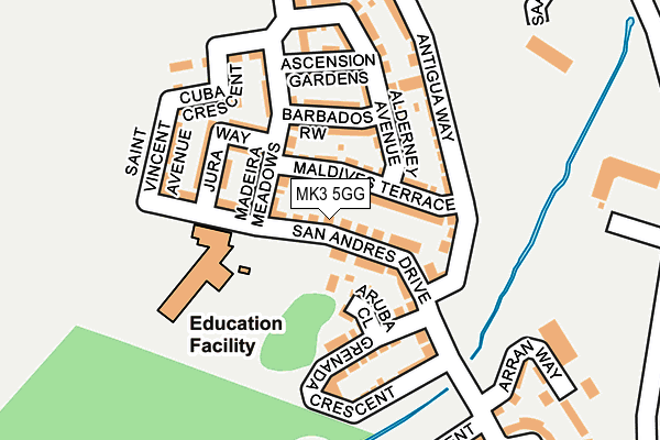 MK3 5GG map - OS OpenMap – Local (Ordnance Survey)