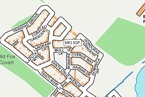 MK3 5GP map - OS OpenMap – Local (Ordnance Survey)