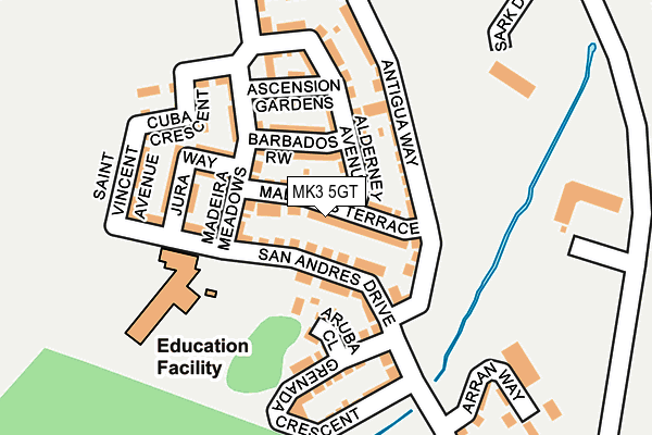 MK3 5GT map - OS OpenMap – Local (Ordnance Survey)