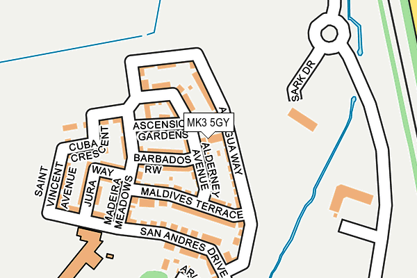 MK3 5GY map - OS OpenMap – Local (Ordnance Survey)