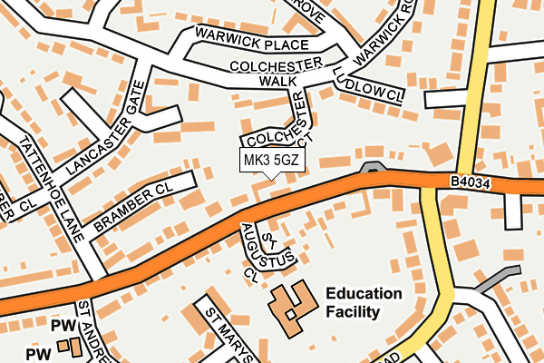 MK3 5GZ map - OS OpenMap – Local (Ordnance Survey)