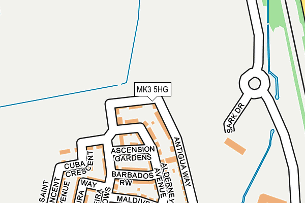 MK3 5HG map - OS OpenMap – Local (Ordnance Survey)