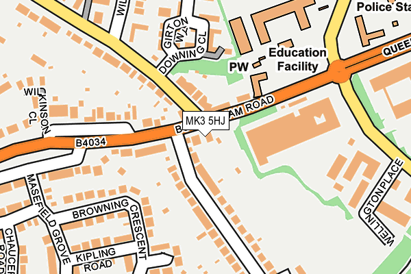 MK3 5HJ map - OS OpenMap – Local (Ordnance Survey)