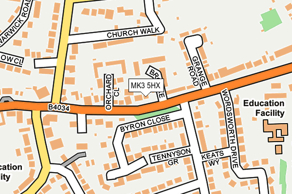MK3 5HX map - OS OpenMap – Local (Ordnance Survey)