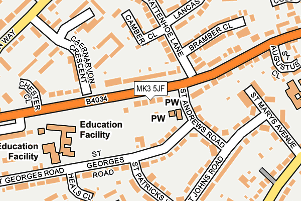 MK3 5JF map - OS OpenMap – Local (Ordnance Survey)