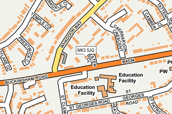 MK3 5JQ map - OS OpenMap – Local (Ordnance Survey)