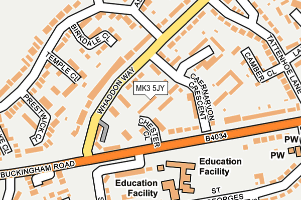 MK3 5JY map - OS OpenMap – Local (Ordnance Survey)