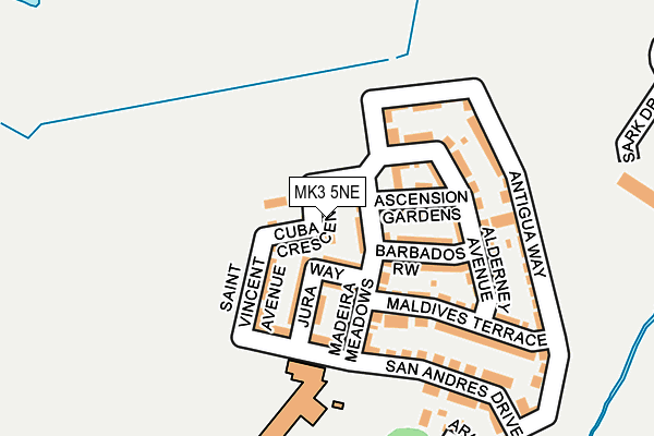 MK3 5NE map - OS OpenMap – Local (Ordnance Survey)