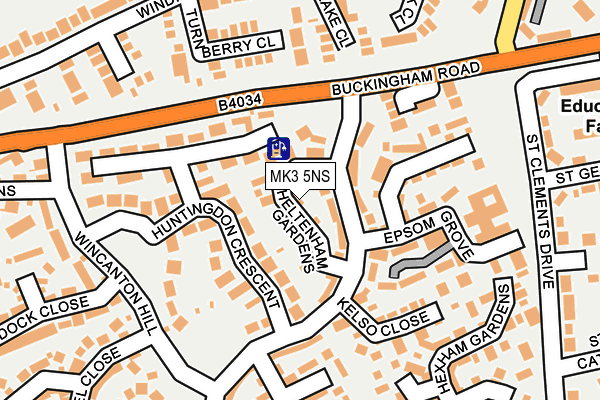 MK3 5NS map - OS OpenMap – Local (Ordnance Survey)