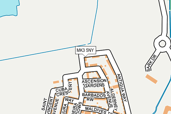 MK3 5NY map - OS OpenMap – Local (Ordnance Survey)