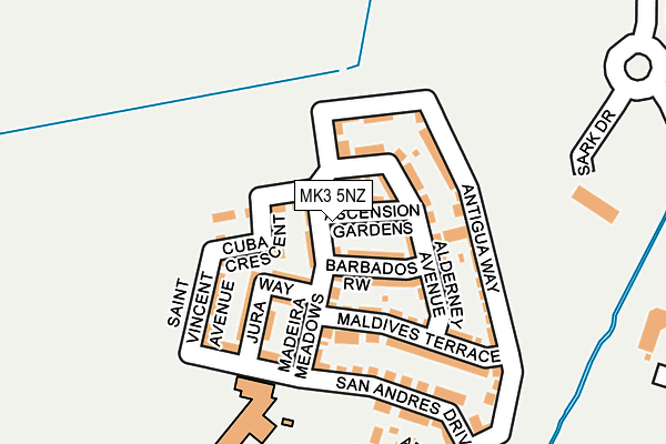 MK3 5NZ map - OS OpenMap – Local (Ordnance Survey)