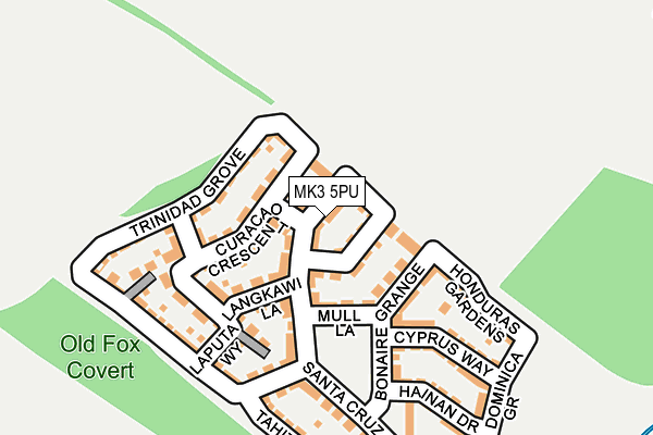 MK3 5PU map - OS OpenMap – Local (Ordnance Survey)