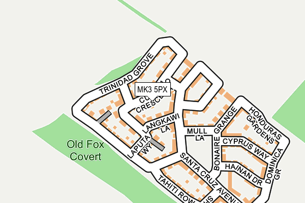 MK3 5PX map - OS OpenMap – Local (Ordnance Survey)