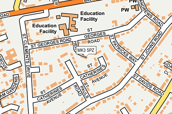 MK3 5PZ map - OS OpenMap – Local (Ordnance Survey)