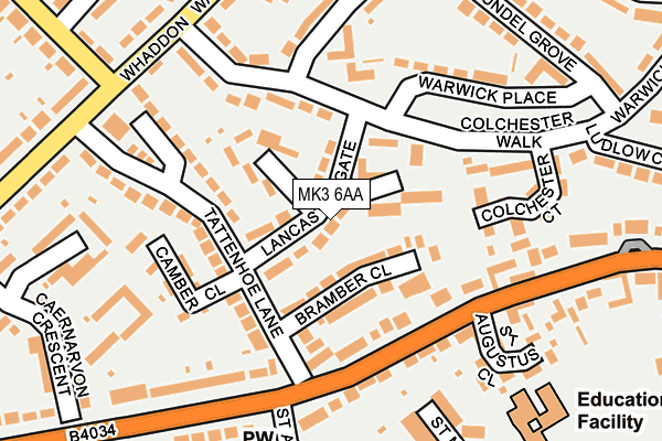 MK3 6AA map - OS OpenMap – Local (Ordnance Survey)