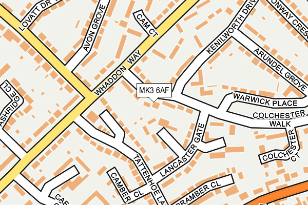 MK3 6AF map - OS OpenMap – Local (Ordnance Survey)