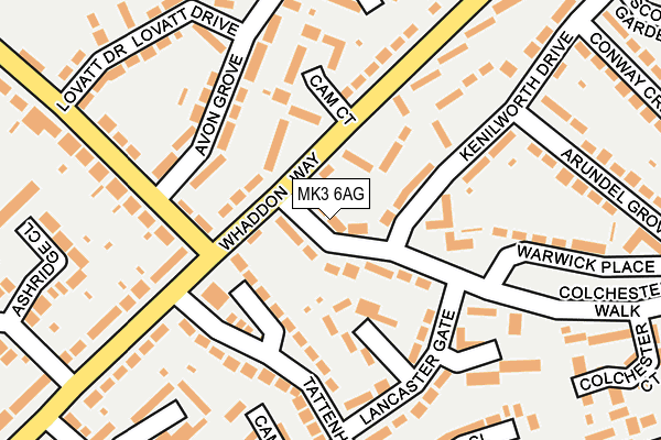 MK3 6AG map - OS OpenMap – Local (Ordnance Survey)