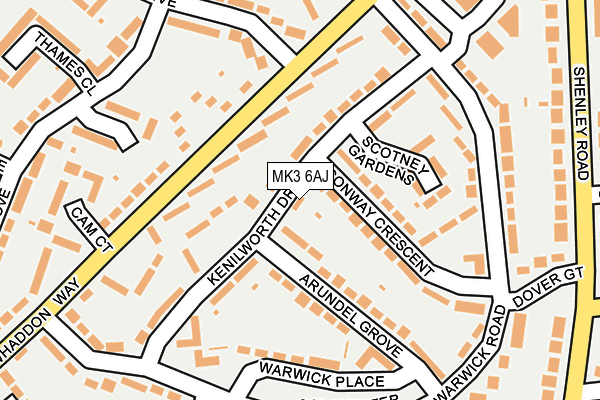 MK3 6AJ map - OS OpenMap – Local (Ordnance Survey)