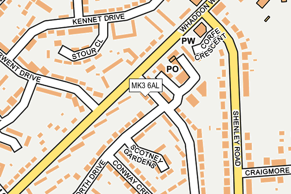 MK3 6AL map - OS OpenMap – Local (Ordnance Survey)