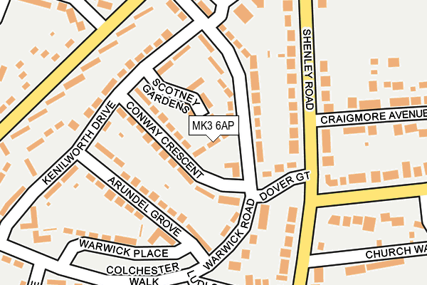 MK3 6AP map - OS OpenMap – Local (Ordnance Survey)