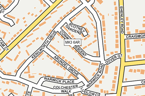 MK3 6AR map - OS OpenMap – Local (Ordnance Survey)