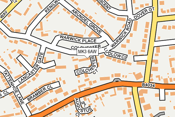 MK3 6AW map - OS OpenMap – Local (Ordnance Survey)