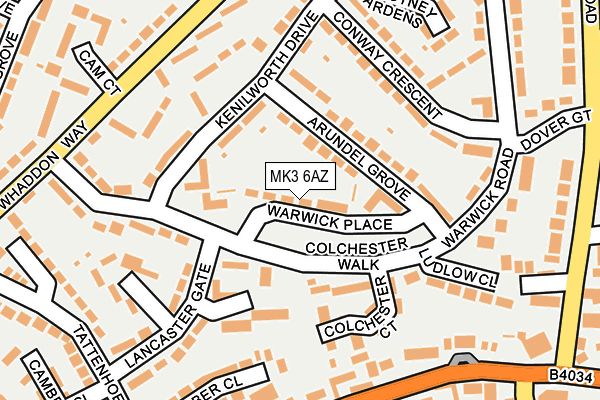 MK3 6AZ map - OS OpenMap – Local (Ordnance Survey)
