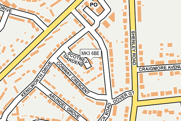 MK3 6BE map - OS OpenMap – Local (Ordnance Survey)