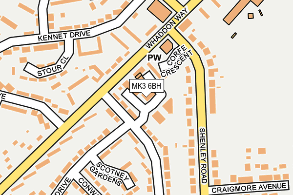 MK3 6BH map - OS OpenMap – Local (Ordnance Survey)