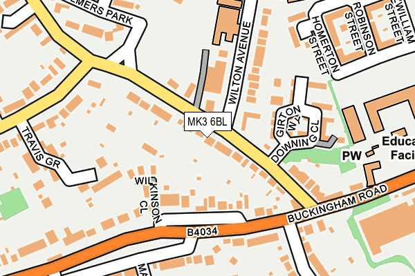 MK3 6BL map - OS OpenMap – Local (Ordnance Survey)