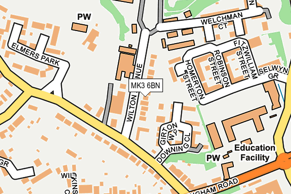 MK3 6BN map - OS OpenMap – Local (Ordnance Survey)