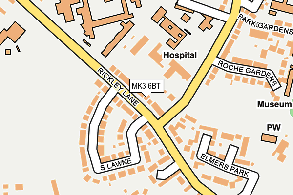 MK3 6BT map - OS OpenMap – Local (Ordnance Survey)