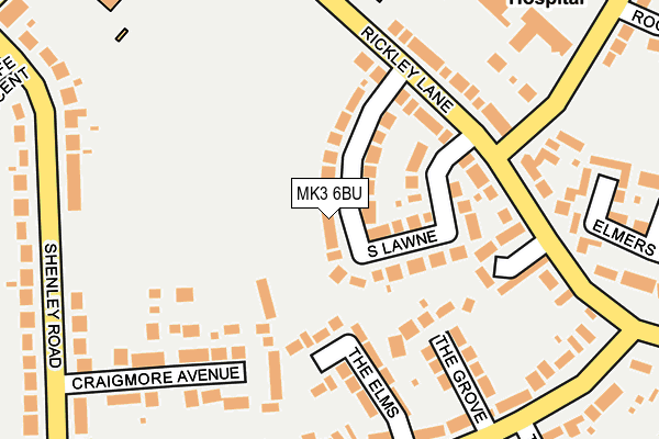 MK3 6BU map - OS OpenMap – Local (Ordnance Survey)