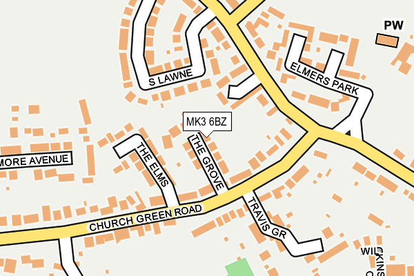 MK3 6BZ map - OS OpenMap – Local (Ordnance Survey)