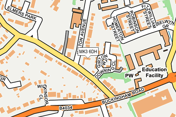 MK3 6DH map - OS OpenMap – Local (Ordnance Survey)