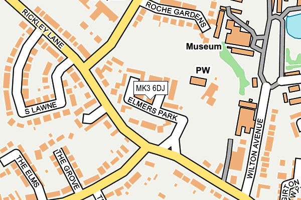 MK3 6DJ map - OS OpenMap – Local (Ordnance Survey)