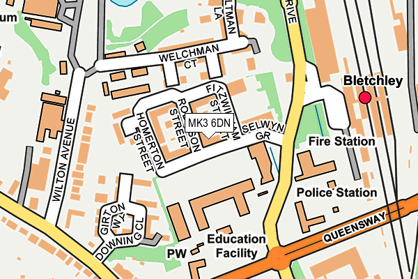 MK3 6DN map - OS OpenMap – Local (Ordnance Survey)