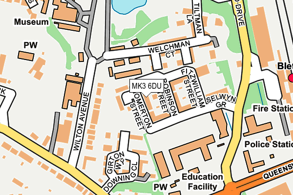 MK3 6DU map - OS OpenMap – Local (Ordnance Survey)