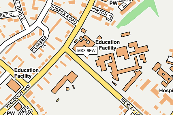 MK3 6EW map - OS OpenMap – Local (Ordnance Survey)