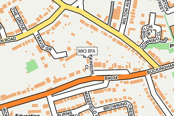 MK3 6FA map - OS OpenMap – Local (Ordnance Survey)
