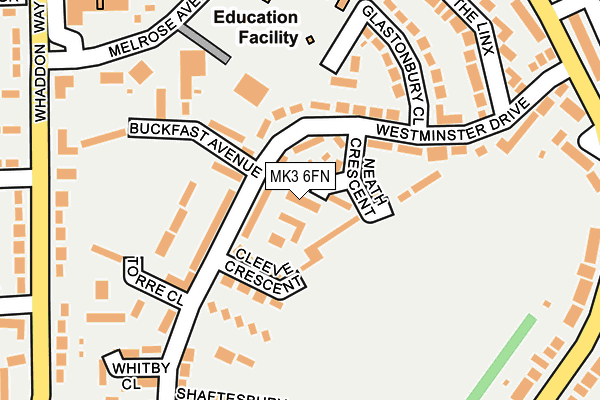 MK3 6FN map - OS OpenMap – Local (Ordnance Survey)