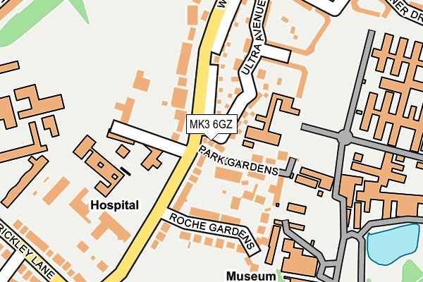 MK3 6GZ map - OS OpenMap – Local (Ordnance Survey)