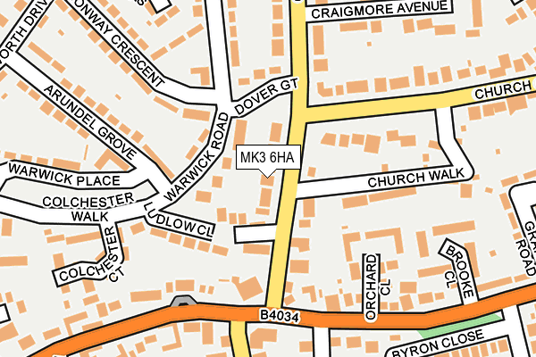 MK3 6HA map - OS OpenMap – Local (Ordnance Survey)