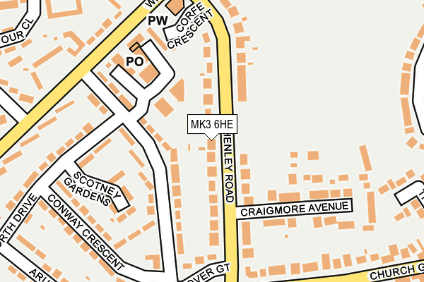 MK3 6HE map - OS OpenMap – Local (Ordnance Survey)