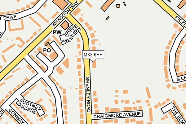 MK3 6HF map - OS OpenMap – Local (Ordnance Survey)