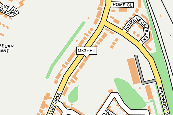 MK3 6HU map - OS OpenMap – Local (Ordnance Survey)