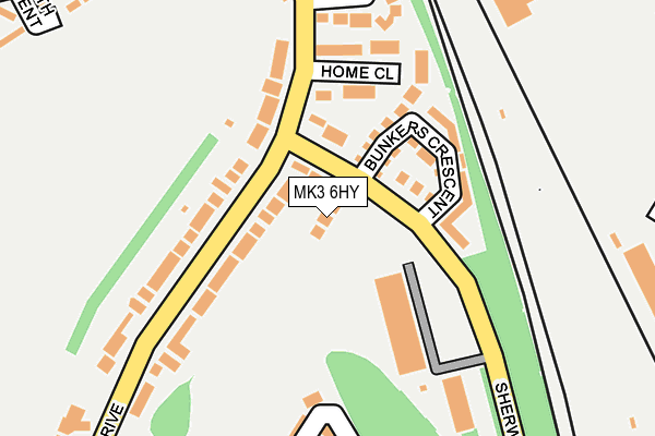 MK3 6HY map - OS OpenMap – Local (Ordnance Survey)
